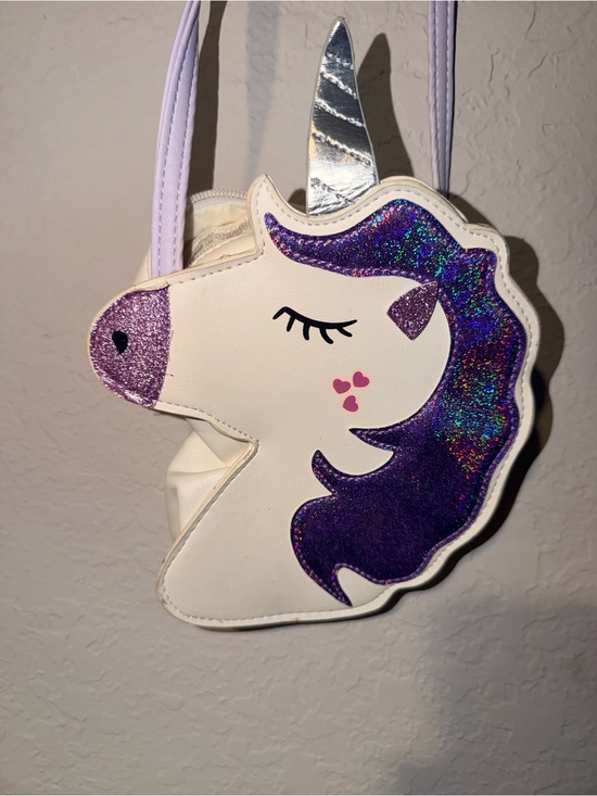 Other - Girls Unicorn Crossbody Purse White Purple Glitter